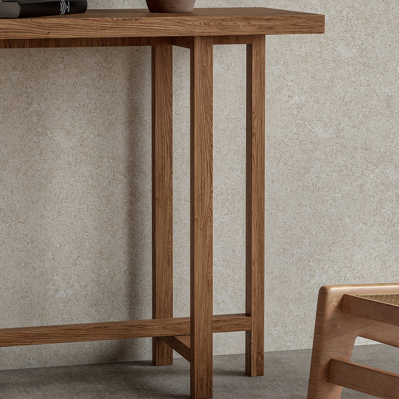 Console rectangulaire simple Retro, Brun