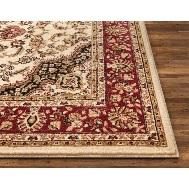 Belliere Medallion Kashan Ivory Traditional Rug, Runner 2'3" x 7'3"