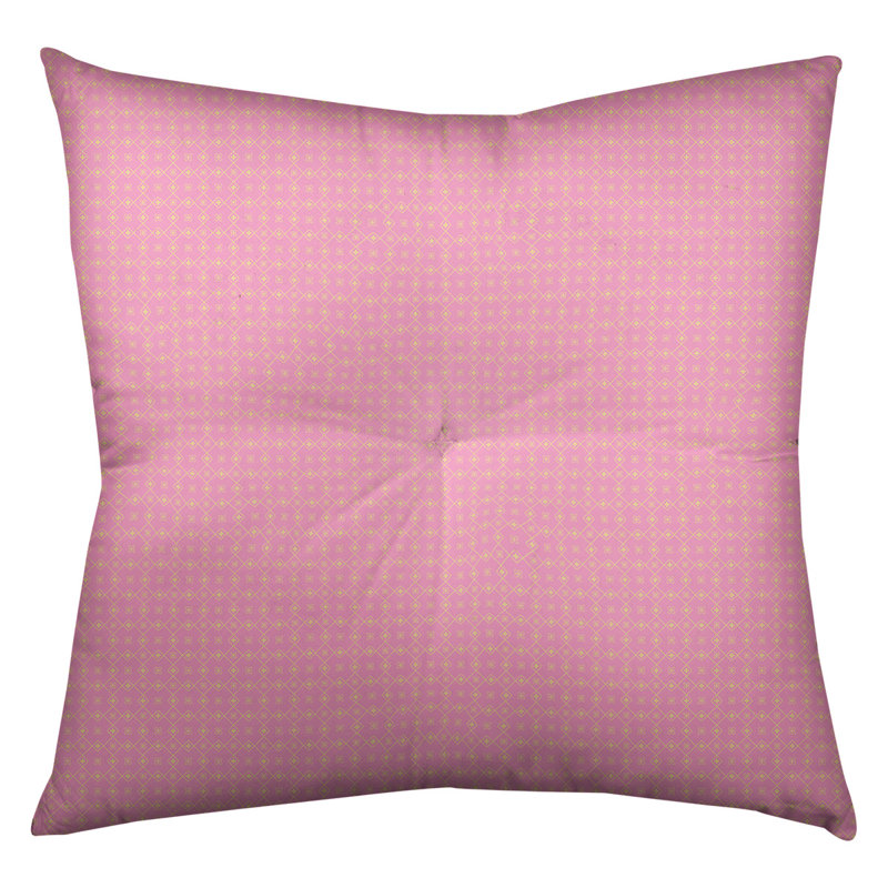 Coussin Katelyn Elizabeth, 26 po x 26 po, Rose / Jaune