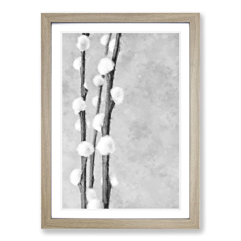 Blossoming Willow Tree - Picture Frame Painting, 65cm H x 48cm W x 2cm D, Oak Framed