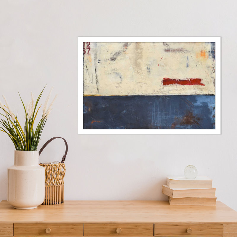 «Label 1267» par Mauro, reproduction d'art encadrée sur bois, H 15 po x l 21 po, Blanc