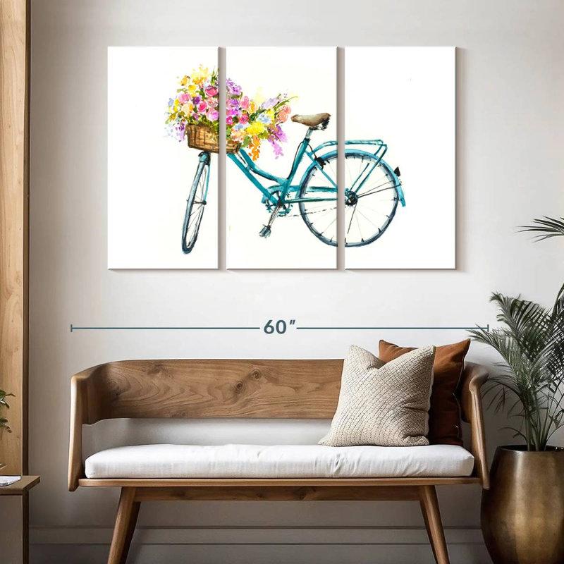 Mehar Bicycle With Flower Basket, 32" H x 50" W