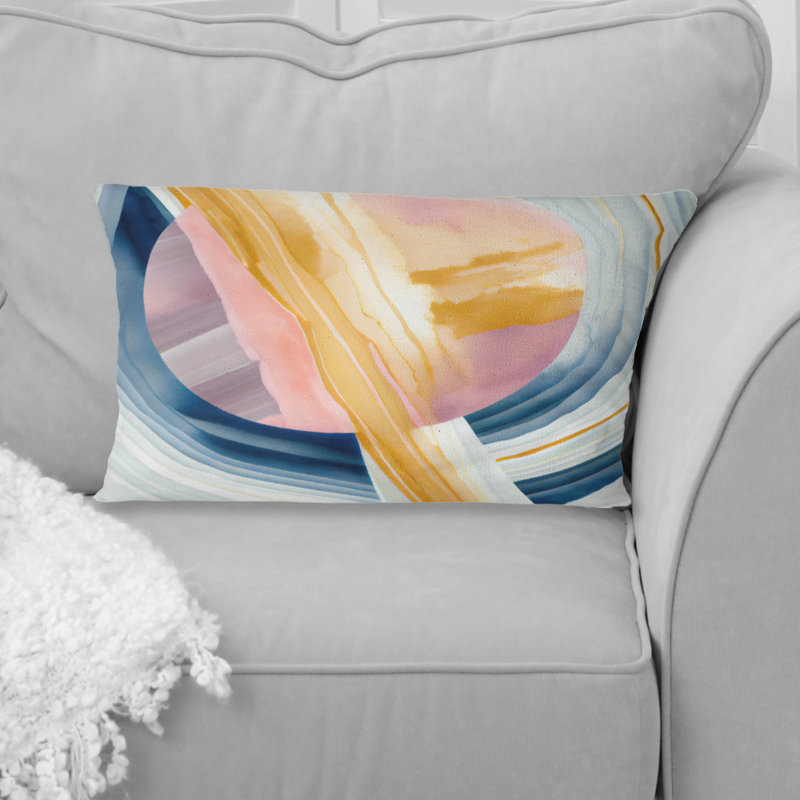 Coussin large large I Golden Brush Stroke I - Abstract Spirals