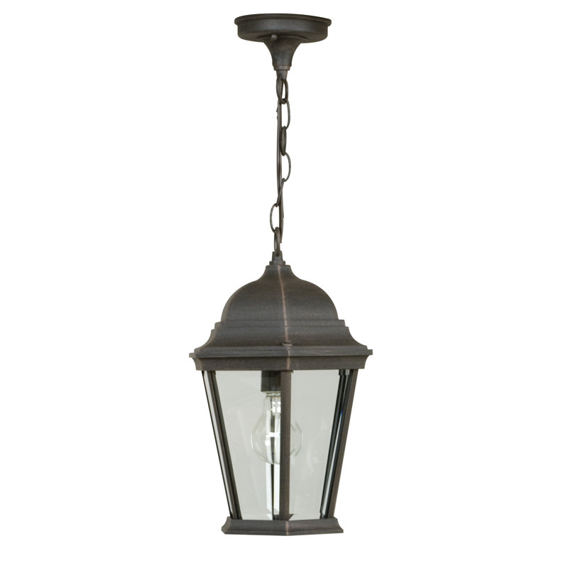 Lanterne suspendue d'extérieur en fonte d'aluminium 1 lumière H 14,5 po, Rouille