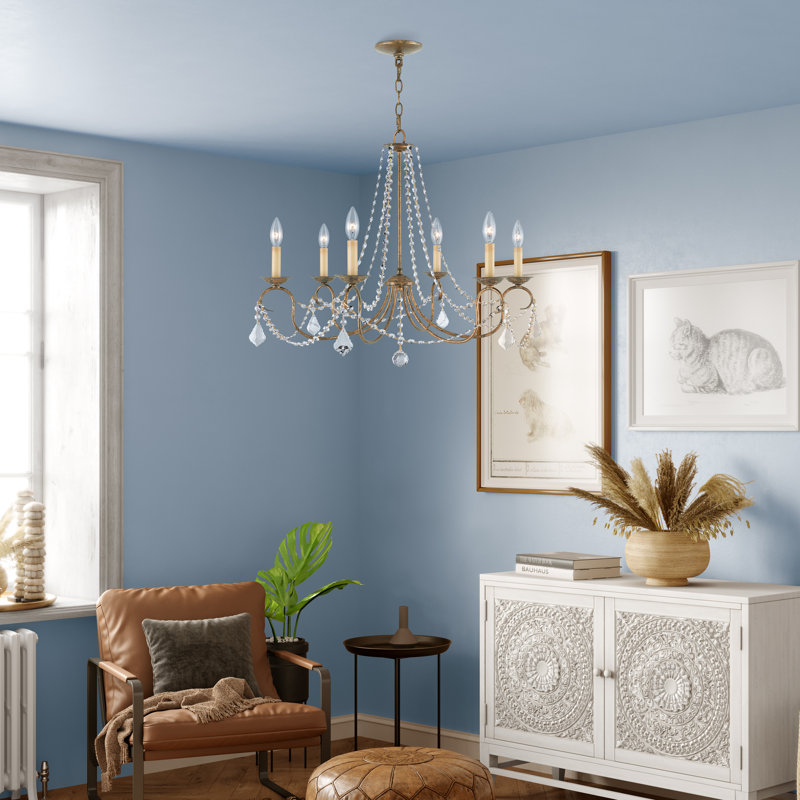 Fabio 6 - Light Dimmable Classic / Traditional Chandelier, Venetian Golden Bronze
