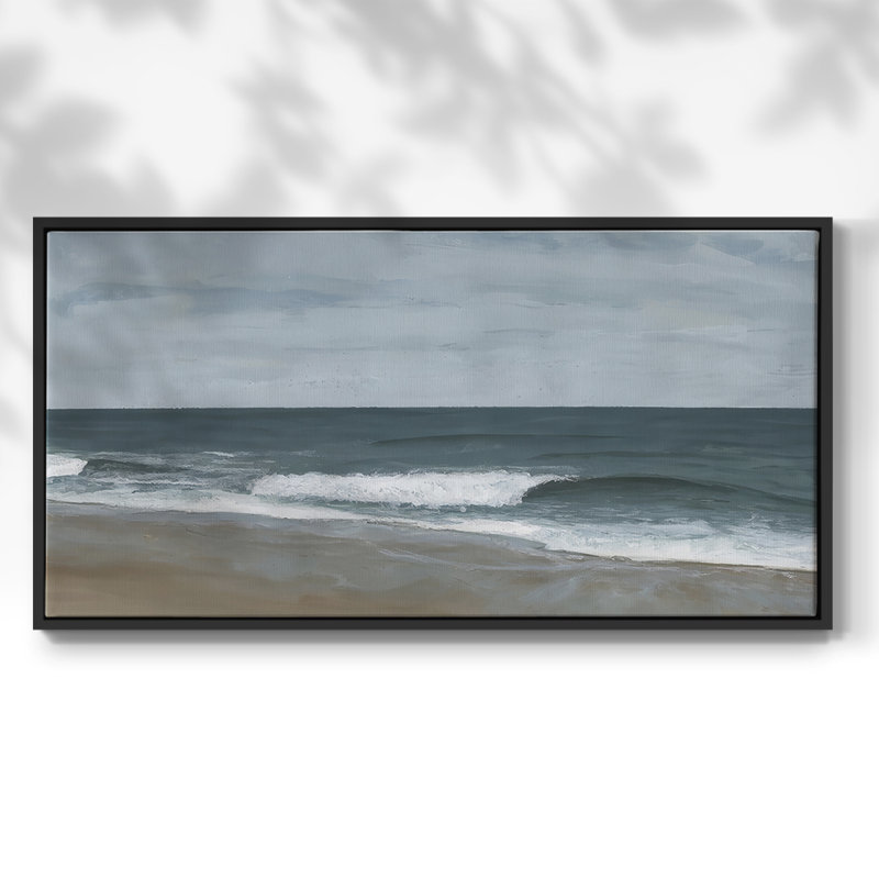 Northeast Shoreline I - Toile tendue avec châssis encadré - Prêt à être accroché, H 21 po x l 41 po, Noir