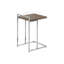 Table à collation moderne avec base en métal, plateau et cadre latéraux en stratifié taupe, pour le salon et la chambre à coucher, longueur 16 po x largeur 18,03 po, hauteur 26,5 po