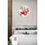 Horloge murale en verre trempé grenade, accent rouge, horloge à motif floral, horloge surdimensionnée, décoration murale moderne, pièce unique-1649647166-1649647167