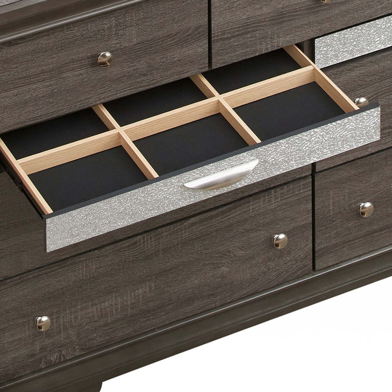 Commode 9 tiroirs, Gris