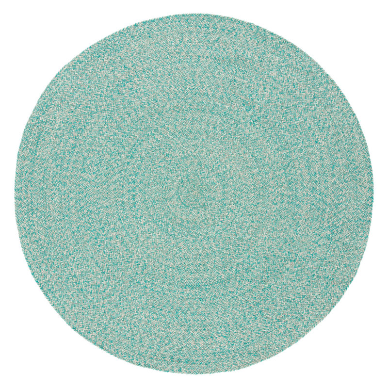 Manzella Hand Woven Cotton Chevron Rug, Round 8'