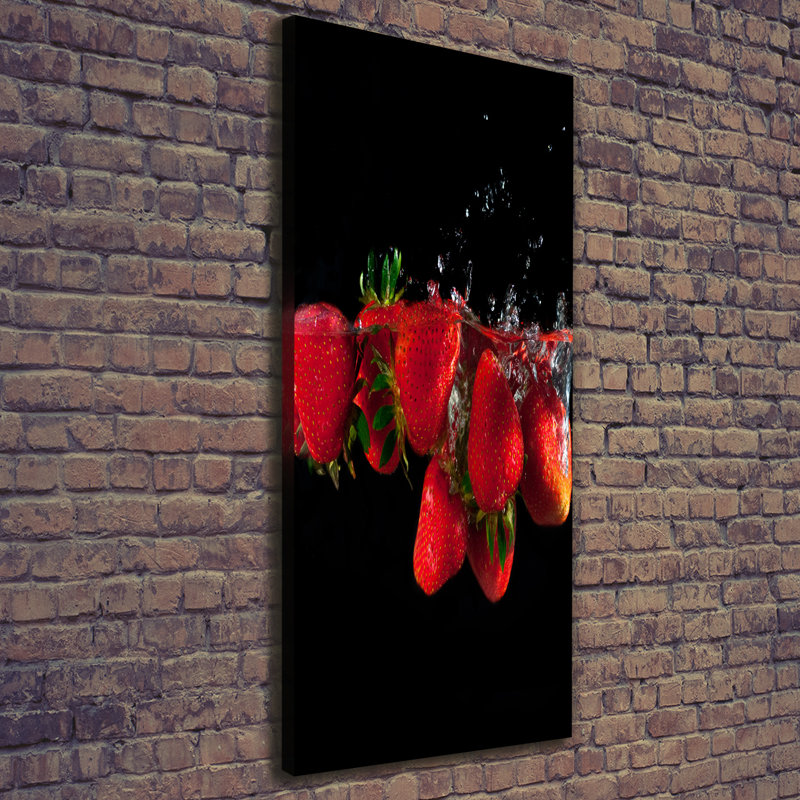 Strawberries In Water - Wrapped Canvas Print