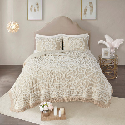 Mini ensemble de couvre-lit touffeté en coton chenille