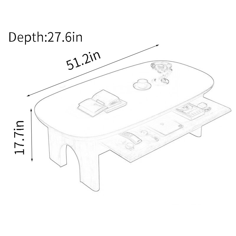 Modern minimalist retro tea table, White
