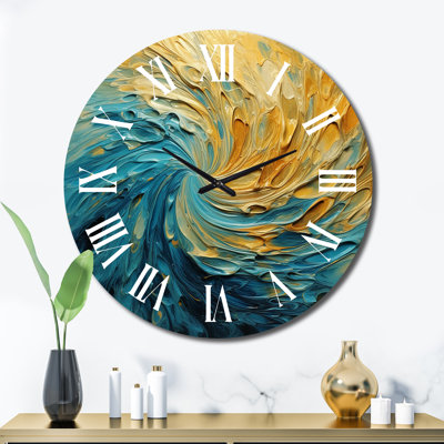 Horloge murale spirales abstraites Golden Ocean