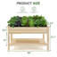 Potager surélevé en bois massif de 122 cm (48 po) avec bac de récupération d'eau et tablette de rangement
