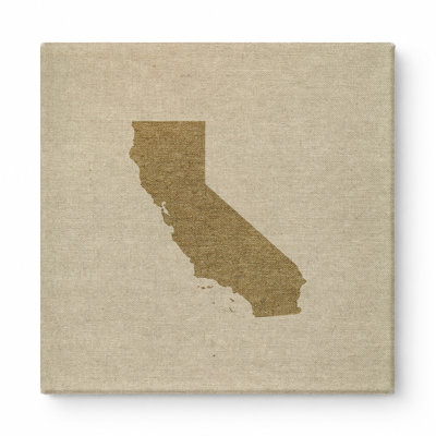 California State Silhouette — Square Canvas Wall Art