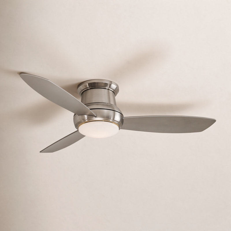 52" Concept II 3 - Blade LED Propeller Ceiling Fan with Remote Control and Light Kit Included, Brushed Nickel, LED