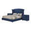 Ensemble de chambre à coucher 3 pièces Harmony Pacific Blue Eastern King avec lit à oreilles capitonné et tables de chevet assorties