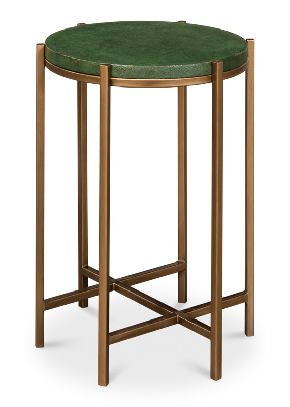 Shagreen End Table, Green