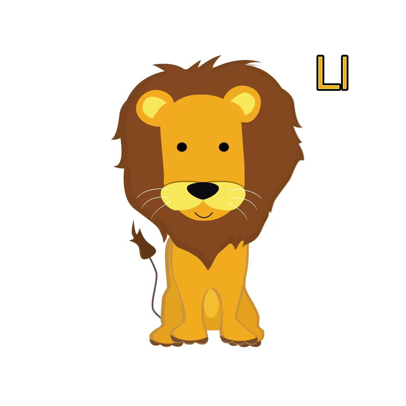 L Is For Lion by 5by5collective - Wrapped Canvas Gallery-Wrapped Canvas Giclée, 30.48cm H x 30.48cm W