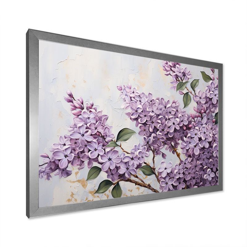 Pastel Lilac Dreams VII - Lilacs, art mural sur toile, H 30 po x l 40 po x P 1,5 po, Cadre simple argenté
