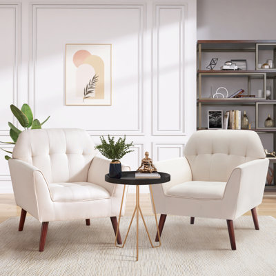 Fauteuil rembourré en lin 30,3 po Kristiona