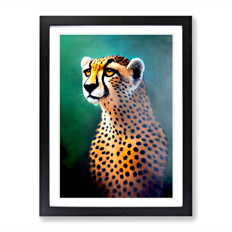 Cheetah Painting Vol.1 - Picture Frame Print, Black Framed, 64cm H x 46cm W x 2cm D