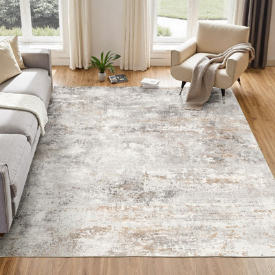 Tapis abstrait lavable avec envers antidérapant Elroy
