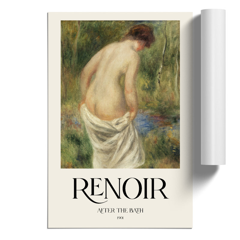 After the Bath Print by Pierre Auguste Renoir - Frameless Print, 30cm H x 21cm W x 0.1cm D
