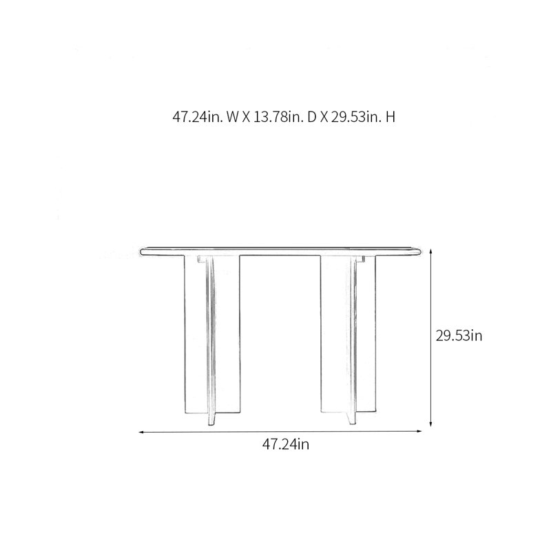 Minimalist Solid Wood Console Table, 29.53" H x 47.24" W x 13.78" D