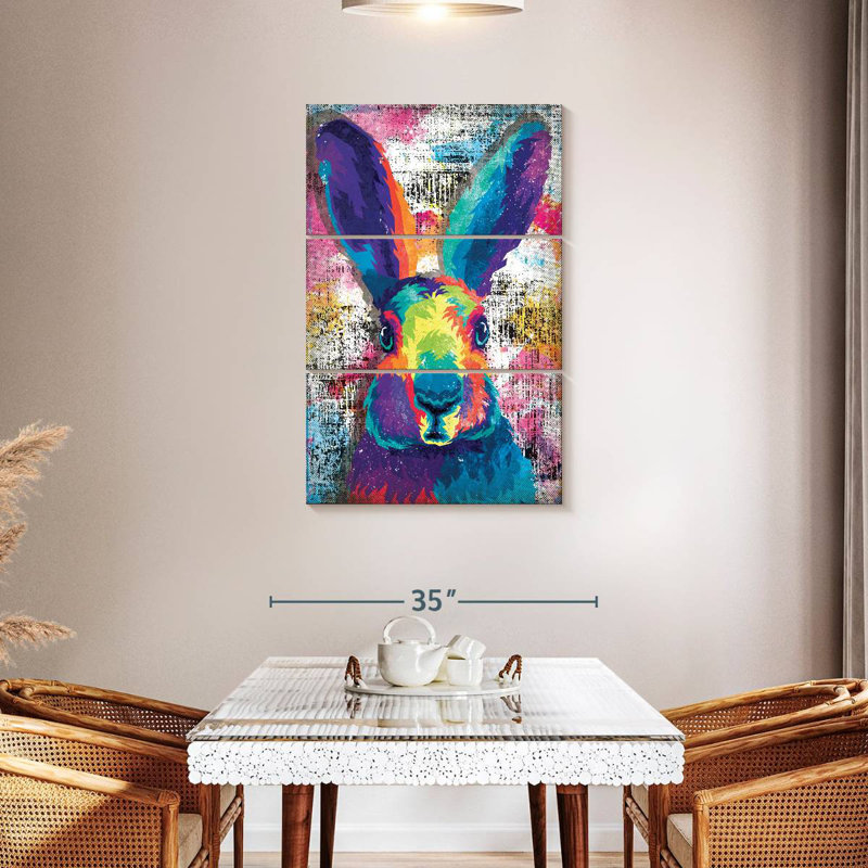 Visage de lapin coloré Brampt, H 45 po x l 28 po
