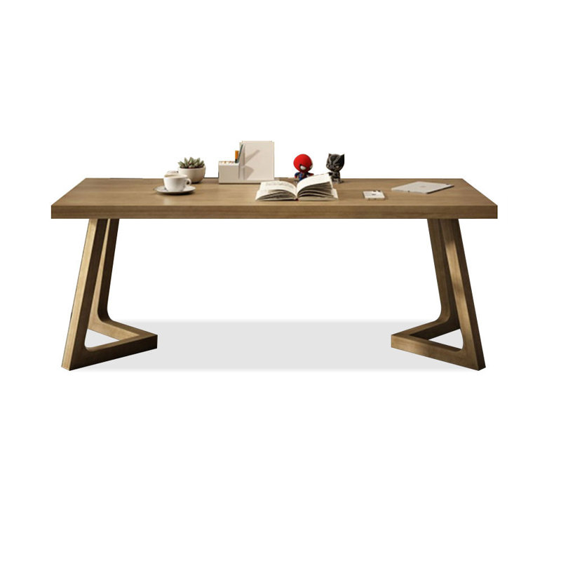 Bureaux rectangulaires en bois massif brun, H 29,53 po x l 55,12 po x P 23,62 po