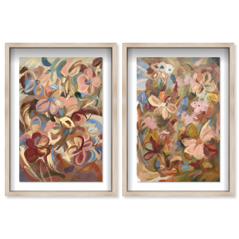 Moving Eden Set Set by Oliver Gal, 62"H x 42"W, Natural Oak Shadowbox
