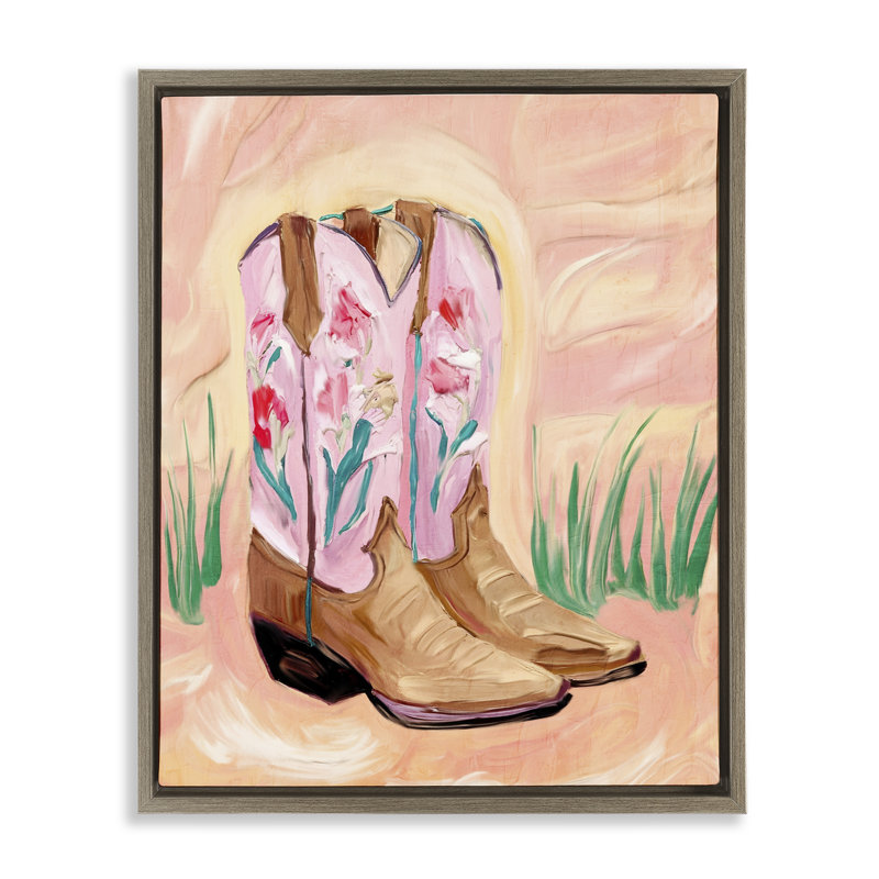 Cadre flottant à motif floral rose, par Kim Allen, H 21 po x l 17 po, Cadre flottant orme Montalcino