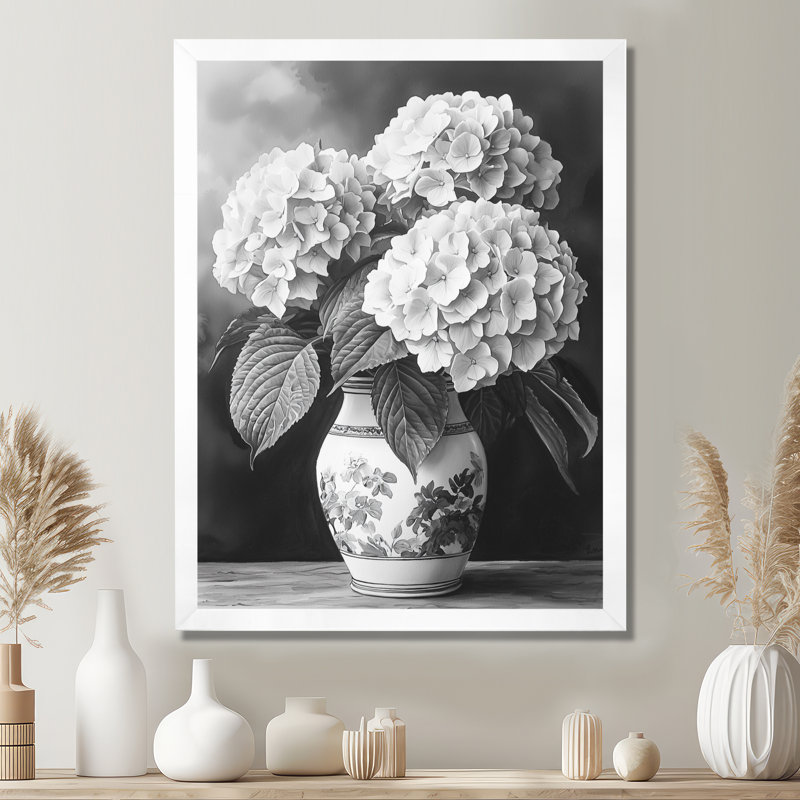 Godalming - salon d'art mural floral, Reproduction encadrée d'une seule photo, H 20 po x l 12 po, Blanc