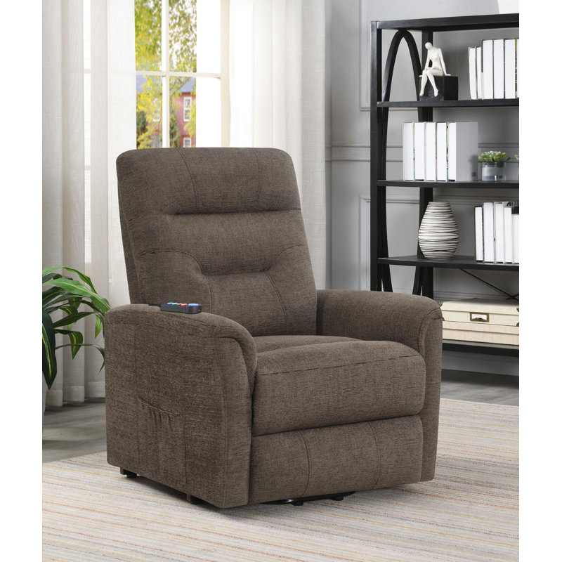Fauteuil inclinable électrique avec poche de rangement, Brun