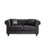 Canapé contemporain de 161 cm (63,5 po) avec revêtement en tissu technique, accoudoirs capitonnés, assise spacieuse pour 2 personnes et pieds en bois brun foncé.