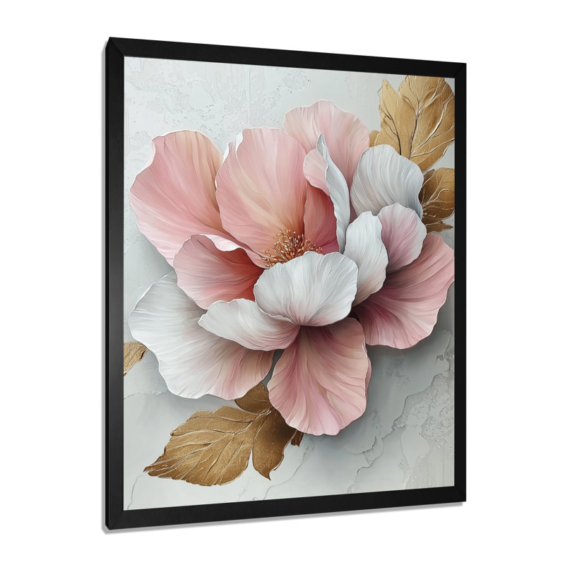 Eury - Décoration murale florale, H 44 po x l 34 po, Noir, noir, noir, noir, Reproduction encadrée d'une seule photo