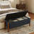 47'' Modern Upholstered Storage Bench With Walnut Wood Legs-1948181150