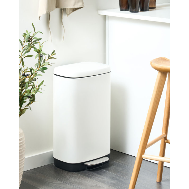 Pedal Waste Bin 30 L ECOCOLLECT Metal, White