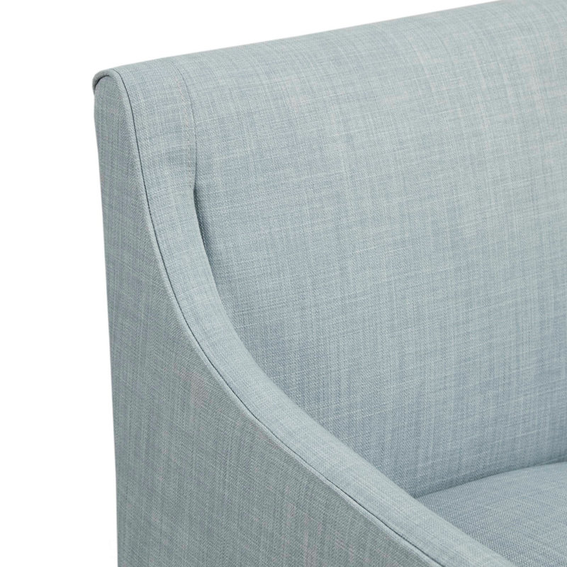 Fauteuil large avec roulettes Vanderhoof, Polyester bleu