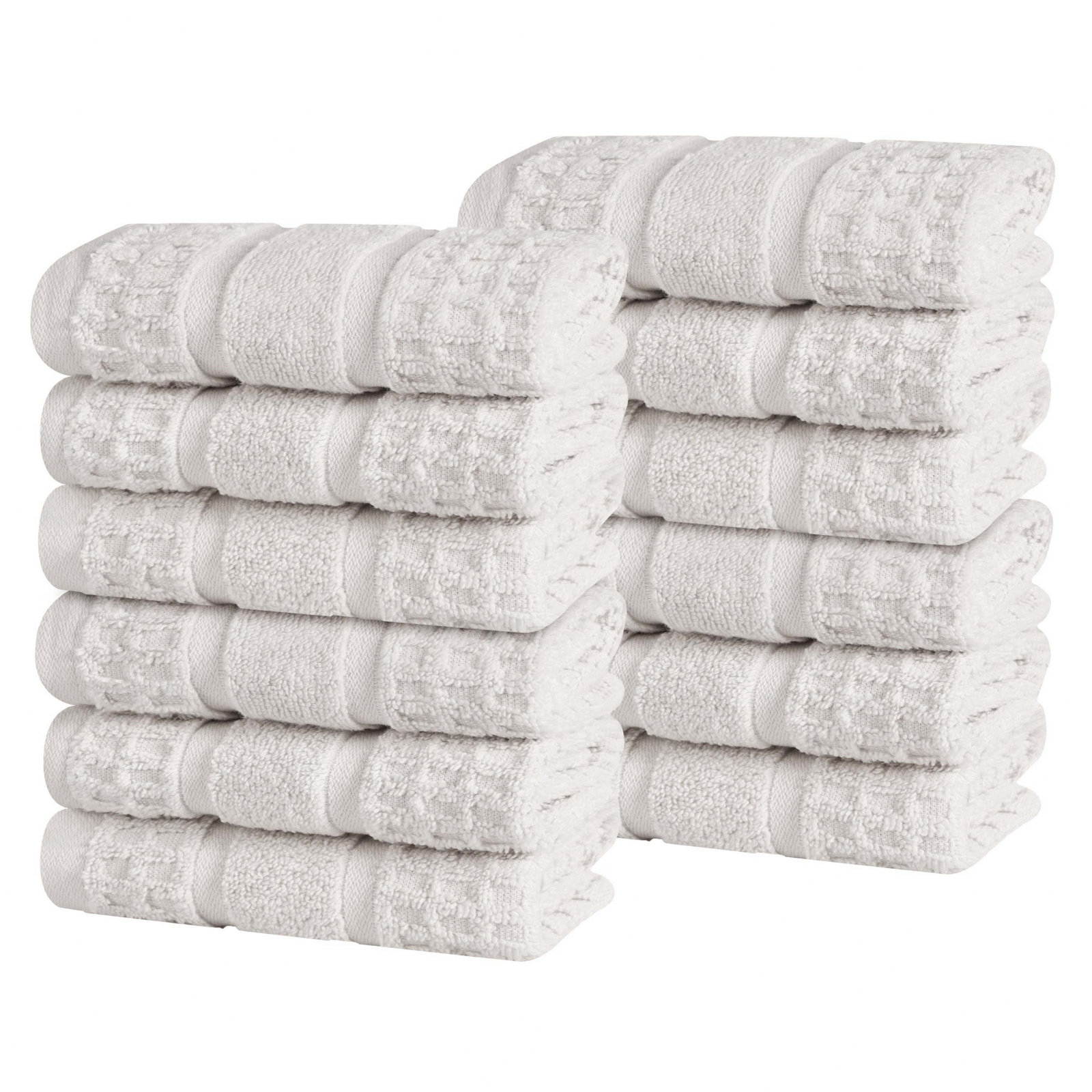 Camiren Waffle Cotton Washcloth Set, Stone