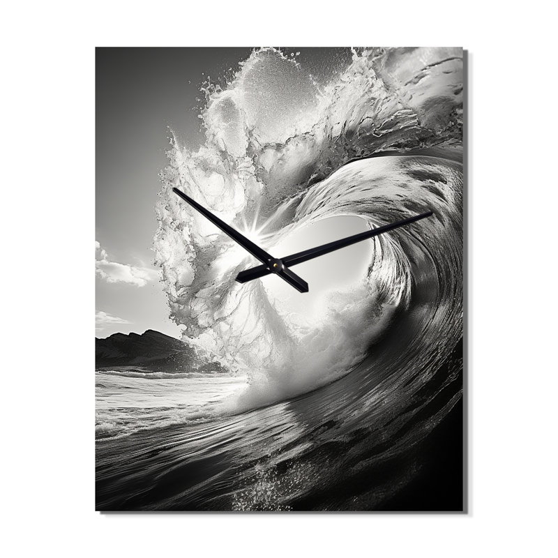 Wave Photo I - Très grandes horloges murales nautiques et de plage, H 40 po x l 30 po x P 1 po