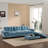104*60" Sectional Sofa, L-Shape With Multifunctional Armrest, Dual-Port Charging, Cup Holder, Side Storage Pockets, Movable Storage Ottoman, Unique Tufted Design, Soft Cushion, Chenille,3Colors-977664458