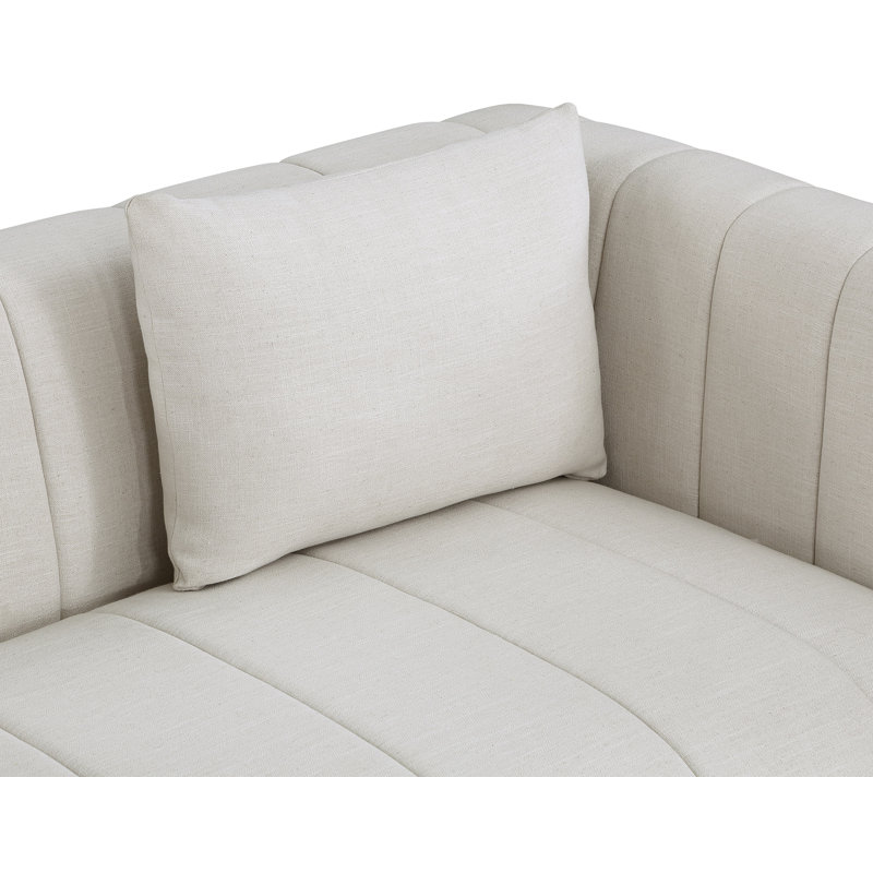 Hyams 67'' Loveseat, Beige Linen Textured Fabric