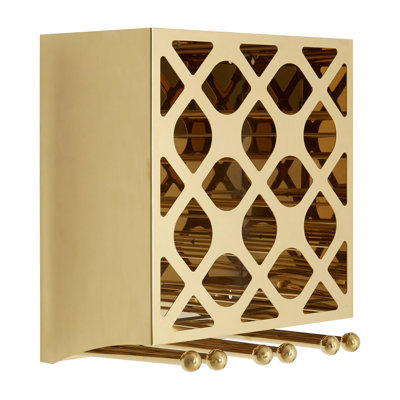Betances 12 - Bottle Wine Bottle & Glass Rack in Gold