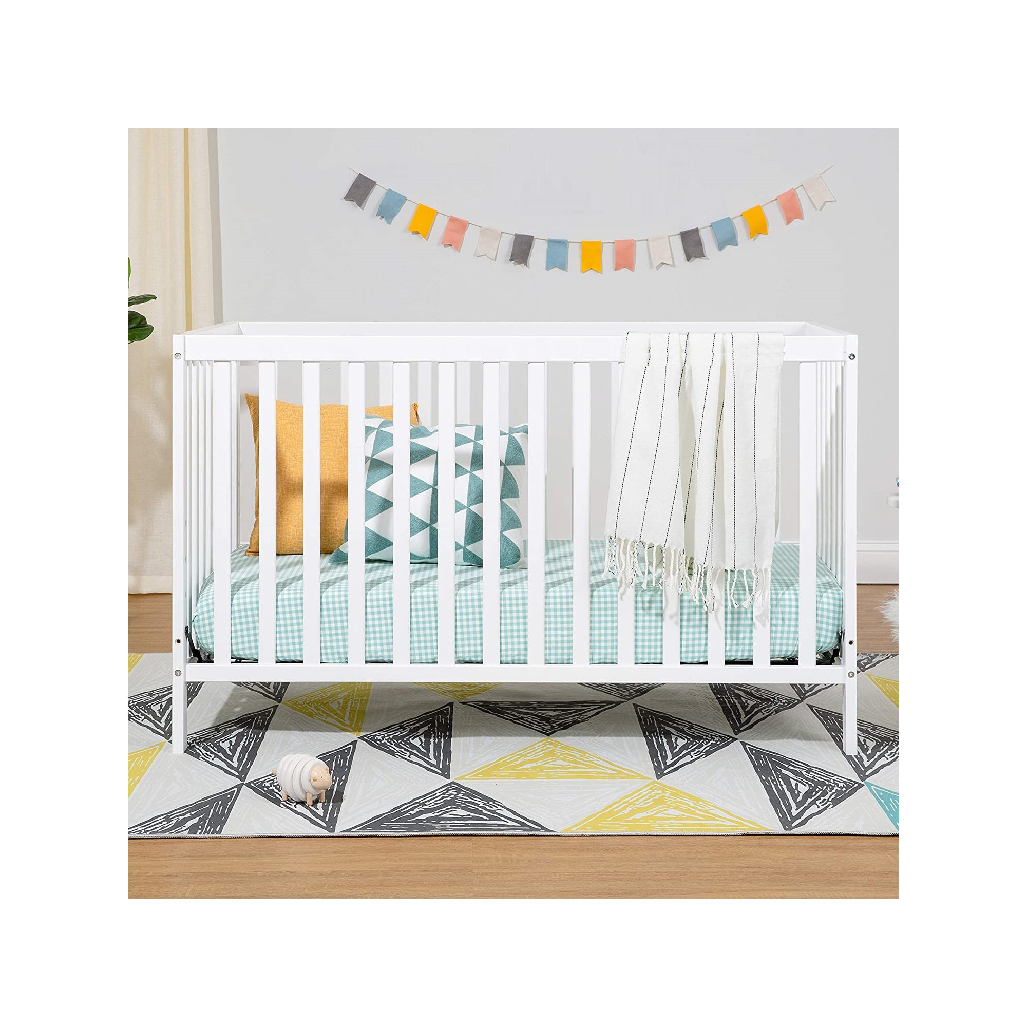Union 4-in-1 Convertible Crib, White