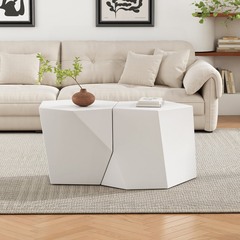 ENSEMBLE DE TABLE À CAFÉ MODERNE MGO, Blanc