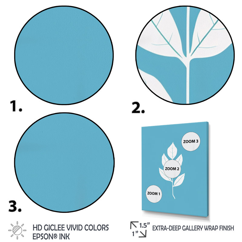 «Delicate Essence White Minimal Leaves» sur impression sur toile, Cadre naturel flottant, H 44 po x l 34 po x P 1,5 po