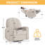 33.46’’ Nursery Rocking Chair, Upholstered Swivel Recliner-420146001